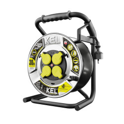 Przedłużacz bębnowy metalowy, specjalistyczny [3x2,5, 30m, czarny, IP44] kod. W-99265