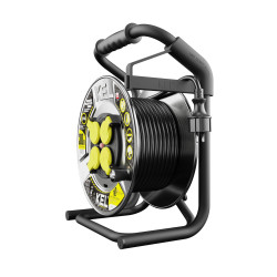 Przedłużacz bębnowy metalowy, specjalistyczny [3x2,5, 30m, czarny, IP44] kod. W-99265