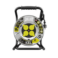 Przedłużacz bębnowy metalowy, specjalistyczny [3x2,5, 50m, czarny, IP44] kod. W-99281