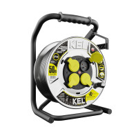 Przedłużacz bębnowy metalowy, specjalistyczny [3x2,5, 50m, czarny, IP44] kod. W-99281