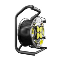 Przedłużacz bębnowy metalowy, specjalistyczny [3x2,5, 50m, czarny, IP44] kod. W-99281