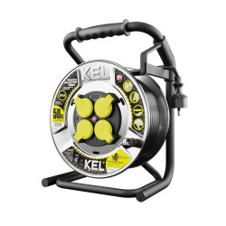 Przedłużacz bębnowy metalowy, specjalistyczny [3x2,5, 50m, czarny, IP44] kod. W-99281