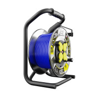 Przedłużacz bębnowy metalowy, specjalistyczny, gniazdo nieobracalne [3x2,5, 20m, niebieski, IP44] kod. W-99251