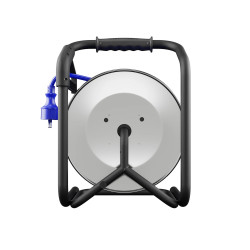 Przedłużacz bębnowy metalowy, specjalistyczny, gniazdo nieobracalne [3x2,5, 20m, niebieski, IP44] kod. W-99267