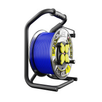 Przedłużacz bębnowy metalowy, specjalistyczny, gniazdo nieobracalne [3x2,5, 50m, niebieski, IP44] kod. W-99283