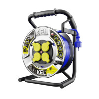 Przedłużacz bębnowy metalowy, specjalistyczny, gniazdo nieobracalne [3x2,5, 50m, niebieski, IP44] kod. W-99283