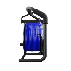 Przedłużacz bębnowy metalowy, specjalistyczny, gniazdo nieobracalne [3x2,5, 50m, niebieski, IP44] kod. W-99283