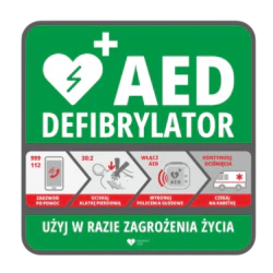 Tablica informacyjna AED do szafek AIVIA kod. PA-AED