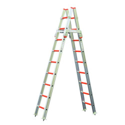 Drabina ratownicza wysuwana 2-przęsłowa MUNK [3-osobowa, aluminowa, z podporami, liną pociągową i hamulcem]