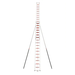 Drabina ratownicza wysuwana 3-przęsłowa MUNK [3-osobowa, aluminowa, z podporami, liną pociągową i hamulcem]