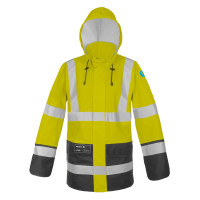 Kurtka wodoochronna ostrzegawcza dwukolorowa zapinana na zamek AQUAPROS model 4283