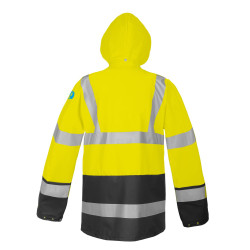 Kurtka wodoochronna ostrzegawcza dwukolorowa zapinana na zamek AQUAPROS model 4283