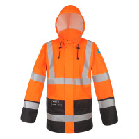 Kurtka wodoochronna ostrzegawcza dwukolorowa zapinana na zamek AQUAPROS model 4283