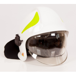 Hełm strażacki CALISIA VULCAN TO [wizjer przezroczysty + okulary] KZPT OSP Biały