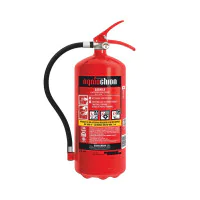 Gaśnica proszkowa 6kg GP-6x ABC-MP KZWM przedstawiona z perspektywy frontalnej