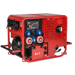 Agregat prądotwórczy RS9 (9 kVA) - kolor czerwony RAL 3000, z rozrusznikiem elektrycznym i monitoringiem izolacji Rosenbauer