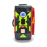 Zestaw medyczny PSP R1 w plecaku bez deski i bez szyn bez butli BLACK FRONT (wytyczne KSRG 06.2021)