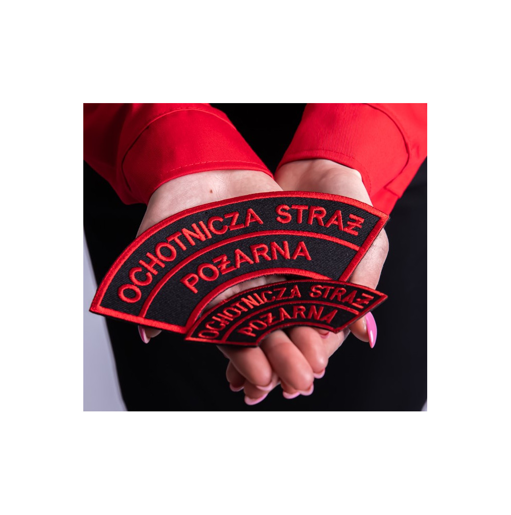 Mat PoŻ Emblemat Na Rękaw Ochotnicza Straż Pożarna Czerwony Mały Na Koszulę 4106