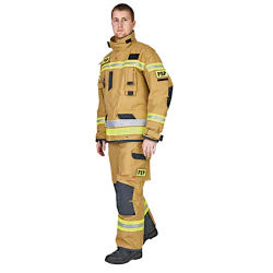 Ubranie bojowe Rosenbauer 3 cz. FIRE MAX SF – piaskowy NOMEX® NXT (CNBOP) + napisy /zgodne z OPZ/ nr kat. 141275+76+ 140675