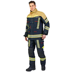 Ubranie bojowe FIRE FLEX – granatowo-złoty NOMEX® NXT (CNBOP) + napisy kod.141451+141452