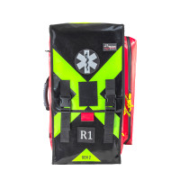 Zestaw medyczny PSP R1 w plecaku bez deski i bez szyn bez butli BLACK FRONT (wytyczne KSRG 06.2021)