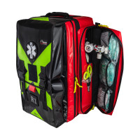 Zestaw medyczny PSP R1 w plecaku bez deski i bez szyn bez butli BLACK FRONT (wytyczne KSRG 06.2021)