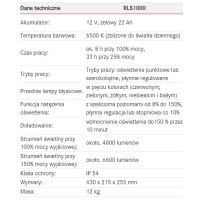 Przenośny, akumulatorowy system oświetleniowy (LED) - RLS 1000