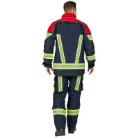 Ubranie bojowe FIRE FLEX – granatowo-czerwony NOMEX® NXT (CNBOP) + napisy kod. 141450+141452