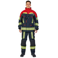 Ubranie bojowe FIRE FLEX – granatowo-czerwony NOMEX® NXT (CNBOP) + napisy kod. 141450+141452