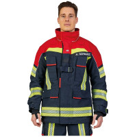 Ubranie bojowe FIRE FLEX – granatowo-czerwony NOMEX® NXT (CNBOP) + napisy kod. 141450+141452