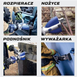 Nożyce hydrauliczne StrongArm [E100 niebieskie zestaw] otworzone