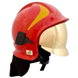Hełm strażacki CALISIA VULCAN MO [wizjer metalizowany + okulary] KZPT PSP Czerwony