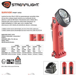 Latarka ręczna Streamlight Survivor Pivot ATEX 230/DC, 325lm, ładowalna, pomarańczowa, pudełko kod. L-91823